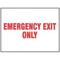 9E381 Emergency Exit Fire Sign, 7 x 10In, R/WHT