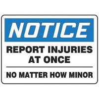 9JC78 Notice Sign, 10 x 14In, BL and BK/WHT, ENG