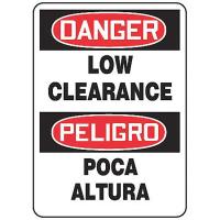 9E550 Danger Sign, 14 x 10In, R and BK/WHT, PLSTC