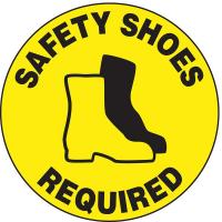 9DD32 Floor Sign, 17In, Safety Shoes Required