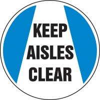 8XG50 Floor Sign, 8In, Keep Aisles Clear, PK 2