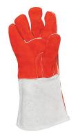 9EP87 Welding Gloves, L, Orange/Gray, PR