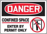 9EUF2 Danger Sign, 10 x 14In, R and BK/WHT, PLSTC