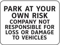 9EYJ1 Parking Sign, 10 x 14In, BK/WHT, PLSTC, Text