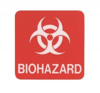 9L109 Biohazard Sign, 5-1/2 x 5-1/2In, WHT/R, SYM