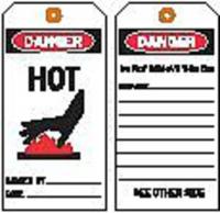9DZJ8 Danger Tag, 7 x 4 In, Bk and R/Wht, PK10