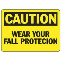 9TAN0 Caution Sign, 7 x 10In, BK/YEL, AL, ENG, Text