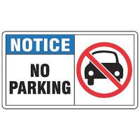 8N173 Notice Sign, 7 x 10In, R, BL and BK/WHT, AL