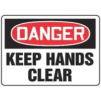 9UHF7 Danger Sign, 10 x 14In, R and BK/WHT, ENG