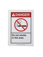 8XU60 Danger No Smoking Sign, 14 x 10In, ENG