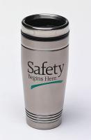 9FD84 Travel Mug, Safety Begins Here, 16 oz.