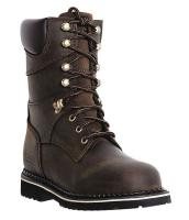 9EE18 Work Boots, Pln, Mens, 11W, Dark Brown, 1PR