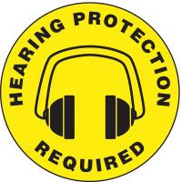 8GJW2 Floor Sign, 8In, Hearing Protection, PK 2