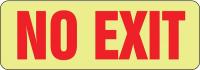9FGX9 No Exit Sign, 3-1/2 x 10In, R/WHT, Self-ADH