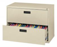 9FKP5 Lateral File Cabinet, 2 Drawers, Putty