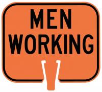 9FMV4 Traffic Cone Sign, Orng w/Blk, Men Working