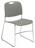 9FPJ3 Stacking Chair, Gray, 17-1/2 In.