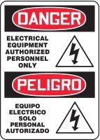 9GAT7 Danger Sign, 14 x 10In, R and BK/WHT, SURF