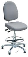 9GC60 Deluxe ESD Chair, Gray, Fabric, 23-33in