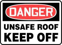 9GCK0 Danger Sign, 7 x 10In, R and BK/WHT, ENG