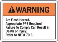 9GCT6 Arc Flash Warning Label, 3-1/2 In. H, PK 5
