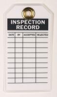 9GCT7 Inspection Rcd Tag, 5-3/4 x 3 In, Brs, PK10