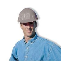 9GDG8 Hard Hat, FrtBrim, Slotted, 6Rtcht, Gray