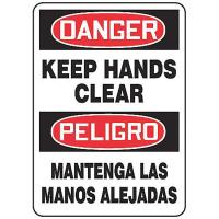 9GDY4 Danger Sign, 14 x 10In, R and BK/WHT, PLSTC