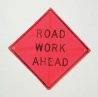 9GE57 Road Sign, Road Work Ahead, 36 x 36In