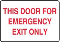 9X736 Fire Door Sign, 7 x 10In, R/WHT, PLSTC, ENG