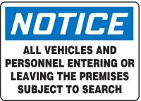 9HN20 Notice Security Sign, 10 x 14In, PLSTC, ENG