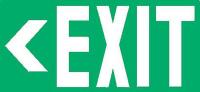 9HN90 Exit Sign, 10 x 21In, Glow/GRN, Exit, ENG