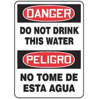 9XA86 Danger Sign, 14 x 10In, R and BK/WHT, AL