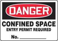 9HRU7 Danger Sign, 10 x 14In, R and BK/WHT, AL