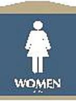 8ATN7 Restroom Sign, 9-1/8 x 7In, PLSTC, Women