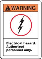 9HTY7 Warning Sign, 10 x 7In, ORN, BK and R/WHT