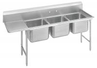 9HV22 Scullery Sink, 18ga, Triple, SS, Floor Mount