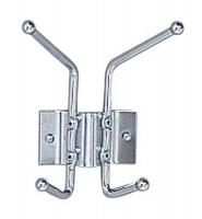 9J304 2 Hook Coat Rack, 7-1/16Hx6-1/2H, Chrome