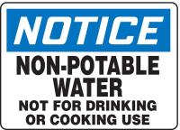 8E763 Notice Sign, 10 x 14In, BL and BK/WHT, ENG