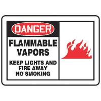 9MC41 Sign, 10x14 In, Danger Flammable Vapors