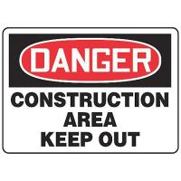 9X943 Danger Sign, 10 x 14In, R and BK/WHT, ENG