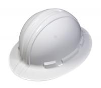 9RD77 Hard Hat, FullBrim, HDPE, 4Rtcht, White