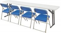 9JFV0 Folding Table, 18W X 96L, Plastic, Gray