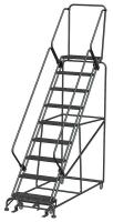 9JGD4 Safety Rolling Ladder, Steel, 90 In.H
