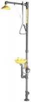 9JY75 Shower with Face/Eyewash, Gray/Yellow