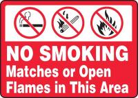 8MTU9 No Smoking Sign, 7 x 10In, BW/R, PLSTC, ENG