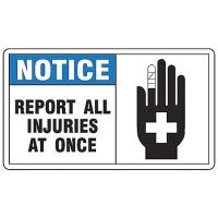 9K847 Notice Sign, 7 x 10In, BL and BK/WHT, PLSTC