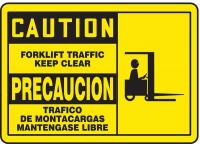 8PMM6 Caution Sign, 10 x 14In, BK/YEL, AL, TRFC