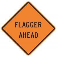9KHV3 Road Sign, Flagger Ahead, 30 x 30In
