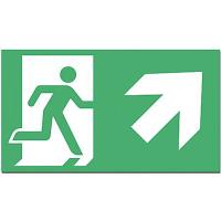 9KLV7 Fire Exit Directional Sign, 8 x 4-1/2In